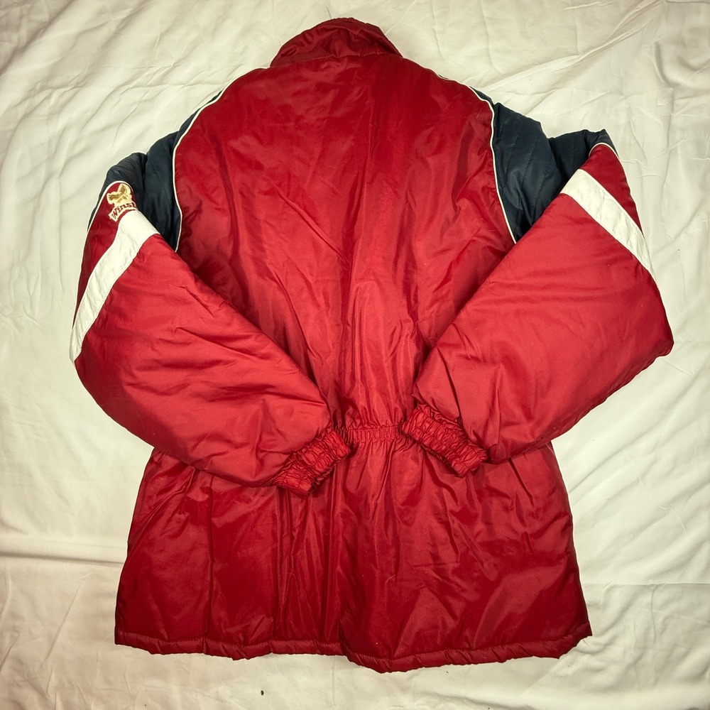 Vintage 1980s NASCAR Winston Cup Series Jacket Mens Large Red Puffer Made in USA - Picture 2 of 16